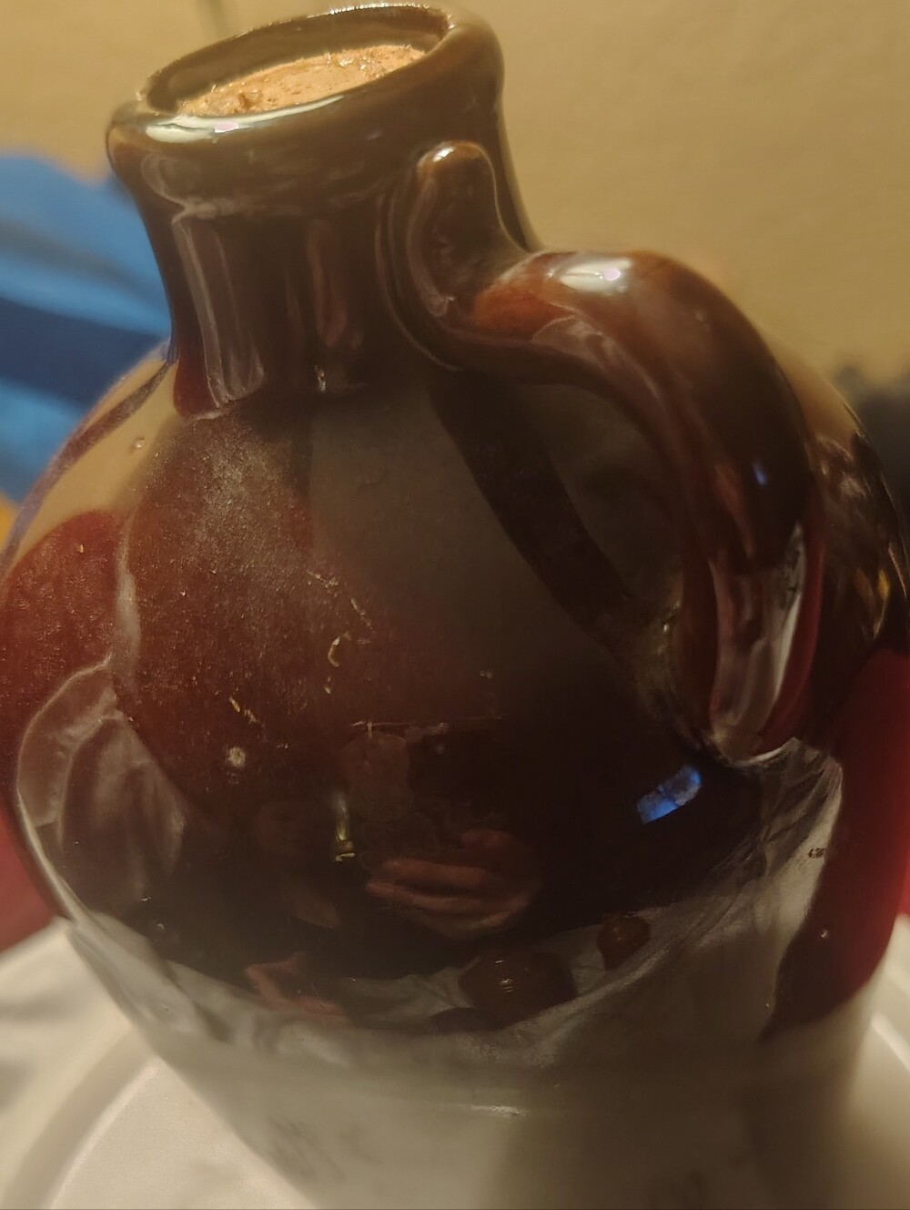 Brown Glazed Ceramic Moose Milk Jug